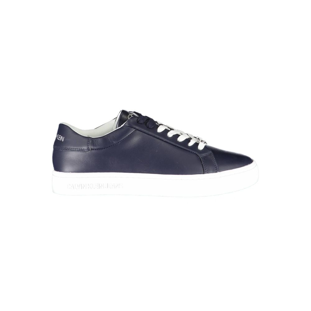 Sneaker da uomo in pelle blu