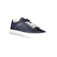 Sneaker da uomo in pelle blu