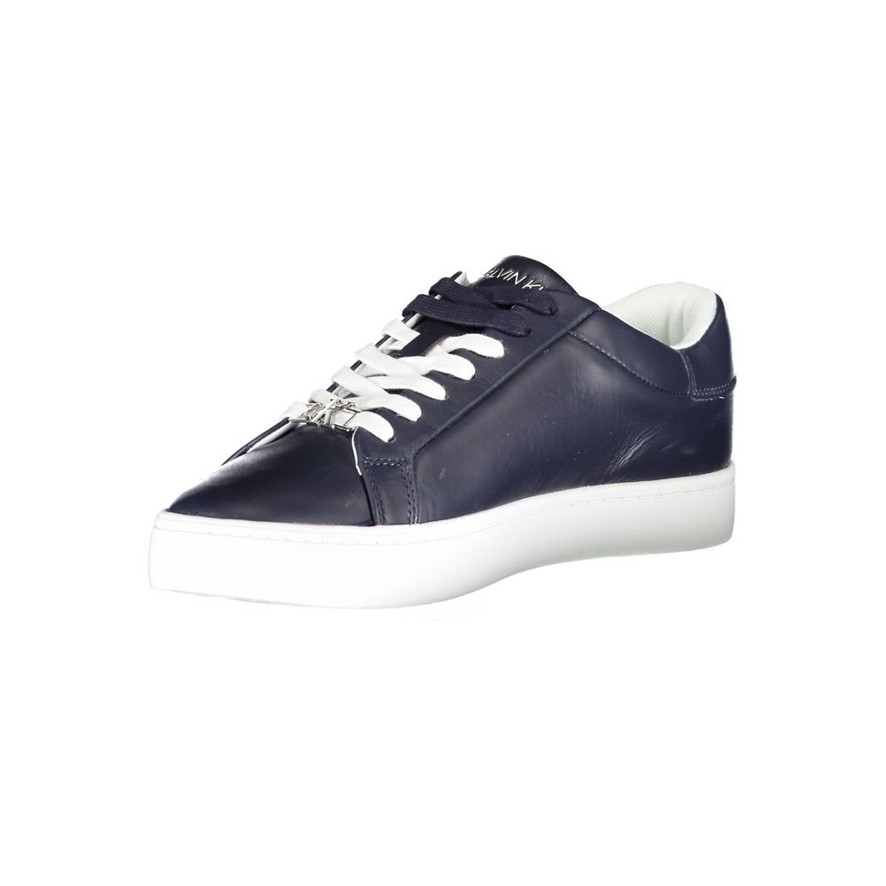 Sneaker da uomo in pelle blu