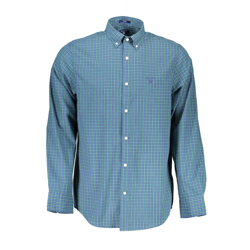 Camicia da uomo in cotone blu