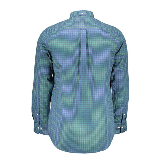 Camicia da uomo in cotone blu