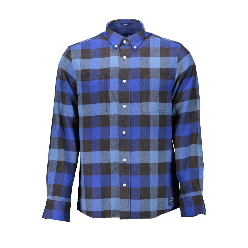 Camicia da uomo in cotone blu