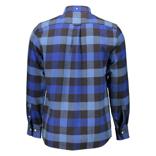 Camicia da uomo in cotone blu