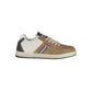 Sneaker da uomo in ecopelle marrone