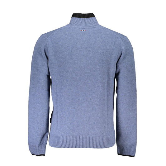 Blauer Stoff Herrenpullover