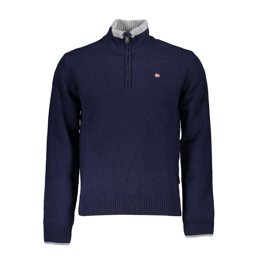 Blauer Stoff Herrenpullover