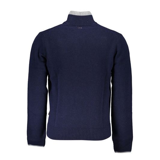 Blauer Stoff Herrenpullover