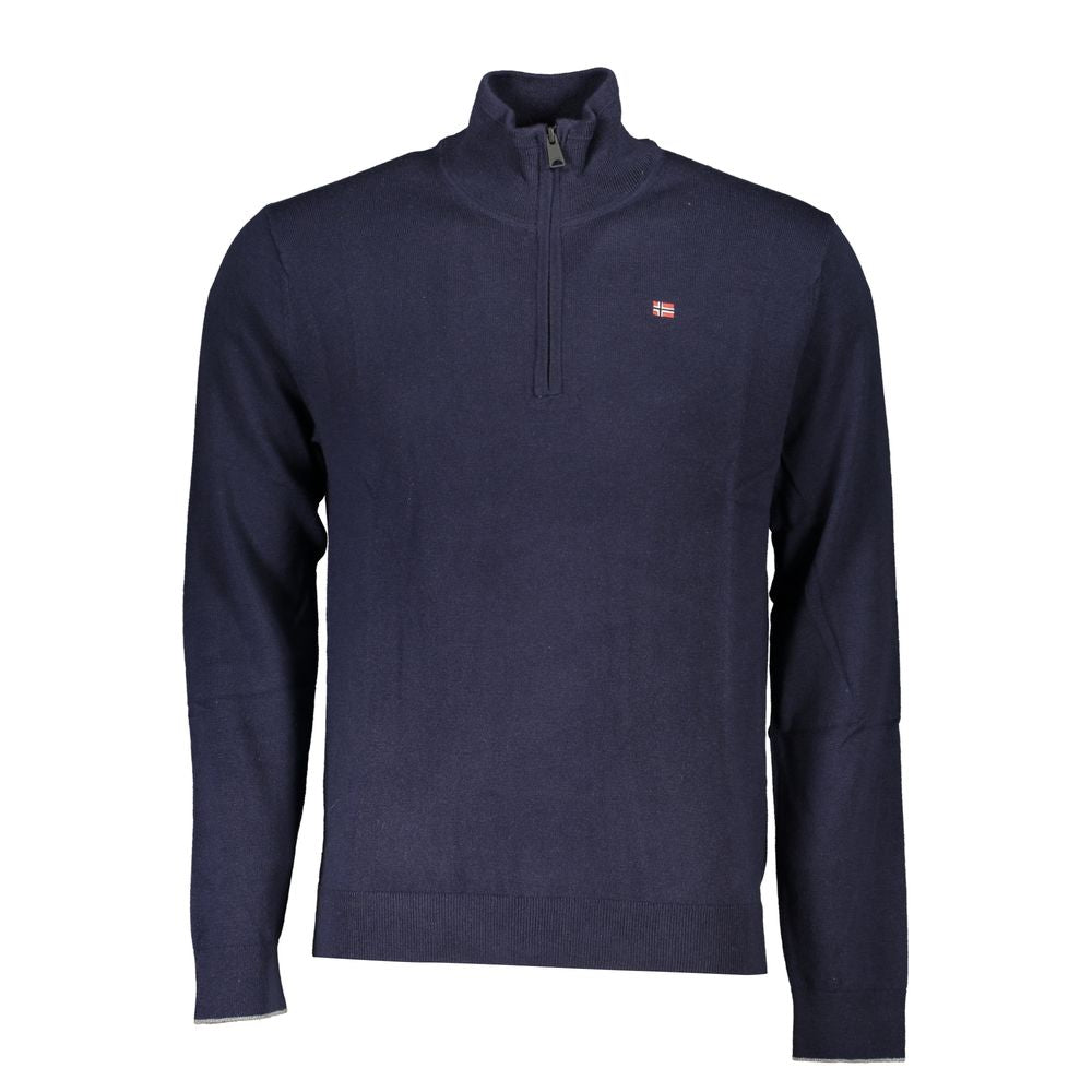 Blauer Stoff Herrenpullover