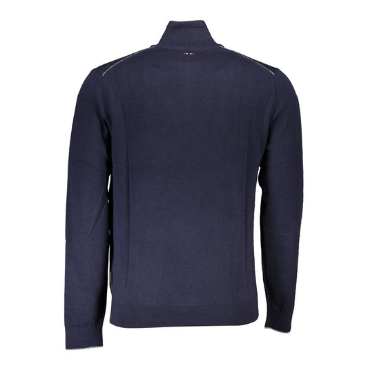 Blauer Stoff Herrenpullover