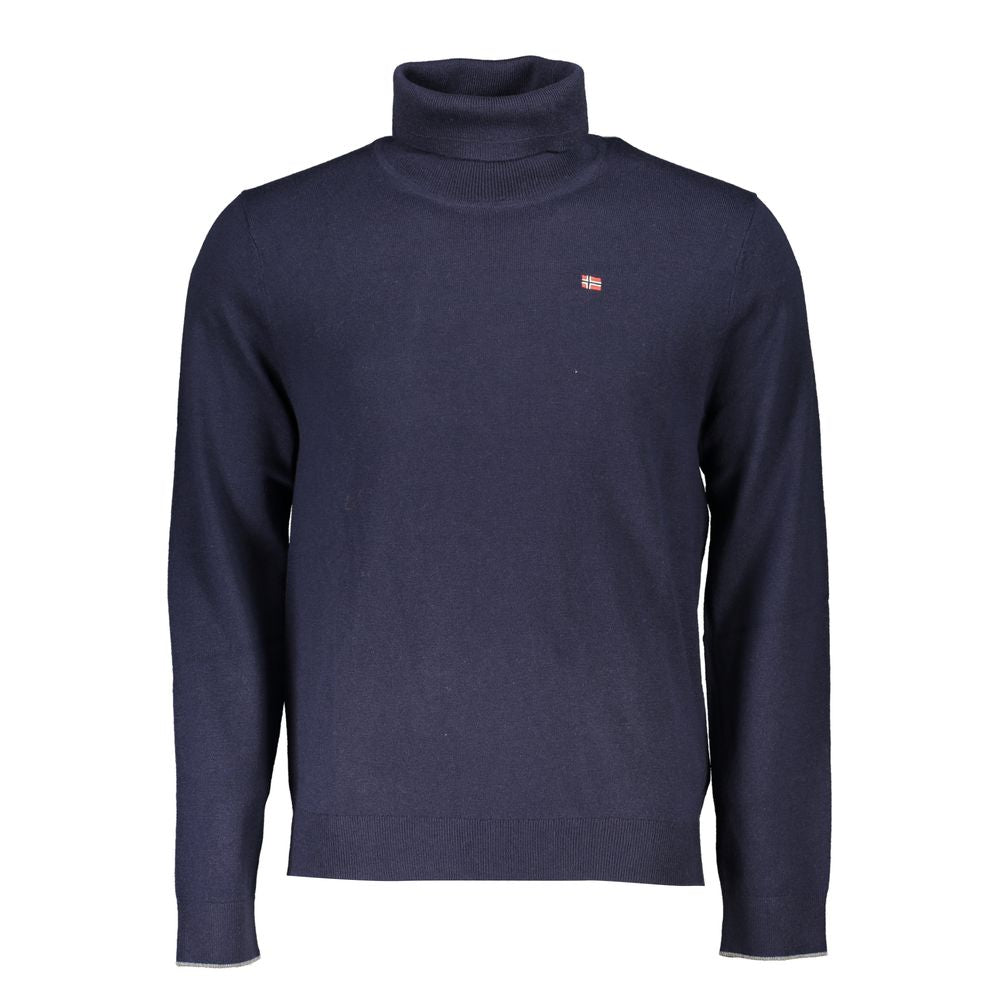 Blauer Stoff Herrenpullover