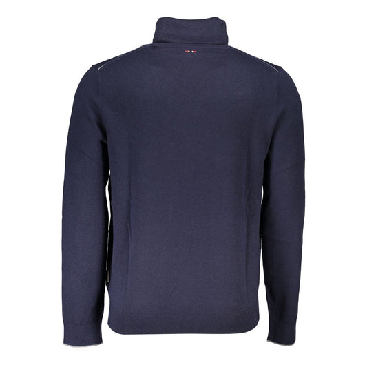 Blauer Stoff Herrenpullover