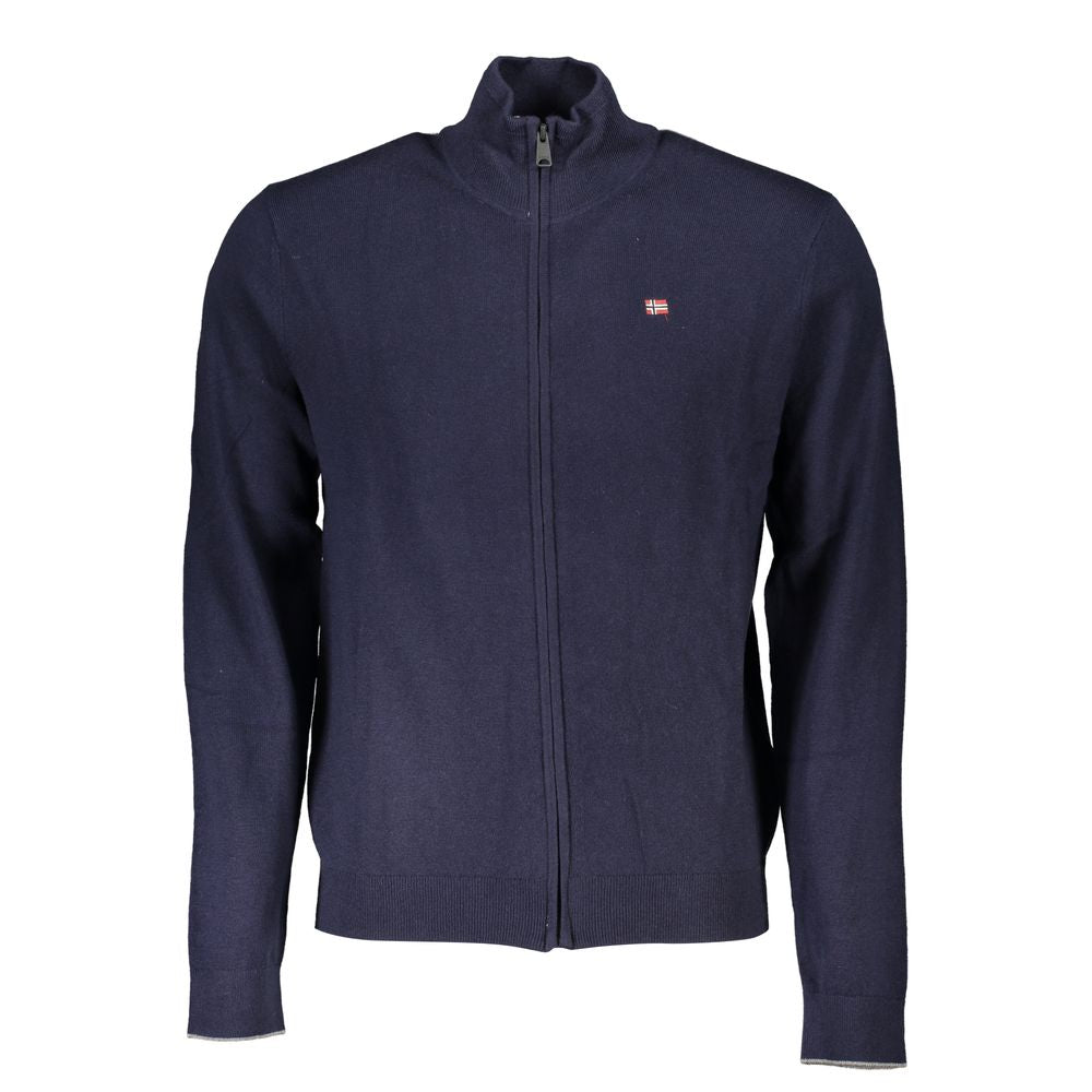 Blauer Stoff Herrenpullover