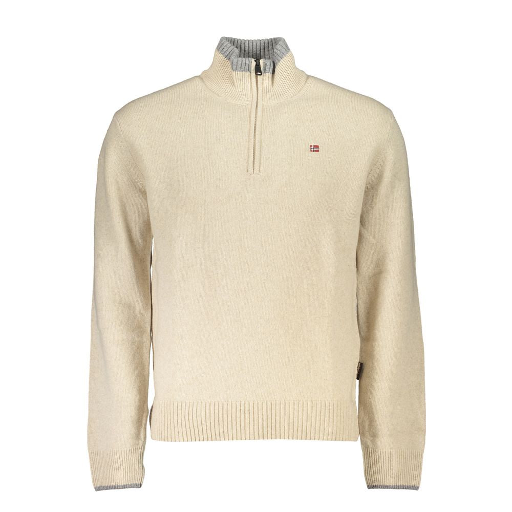 Beige Stoff Herren Pullover