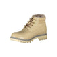 Beige Schnürstiefel mit Kontrastdetails