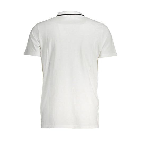 Polo in cotone bianco chic con dettagli a contrasto