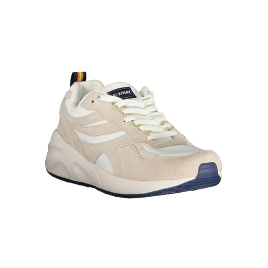 Sneakers beige con lacci e dettagli a contrasto