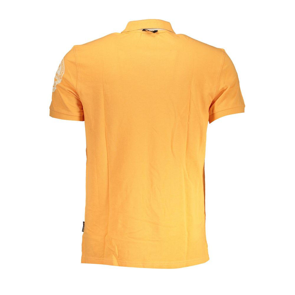 Schickes orangefarbenes Poloshirt mit Kontrastdetails