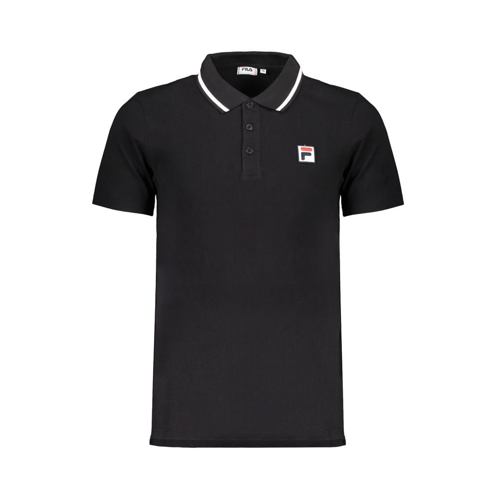 Schwarzes Poloshirt aus Baumwolle