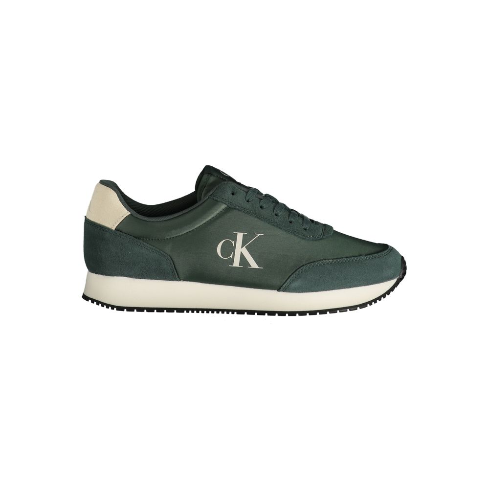 Sneaker da uomo in poliestere verde