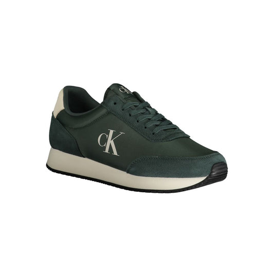 Sneaker da uomo in poliestere verde