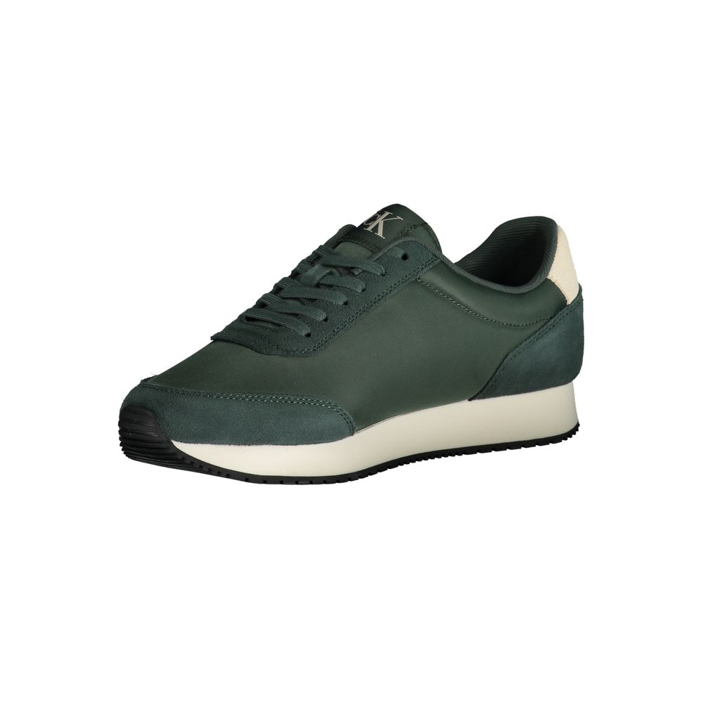 Sneaker da uomo in poliestere verde