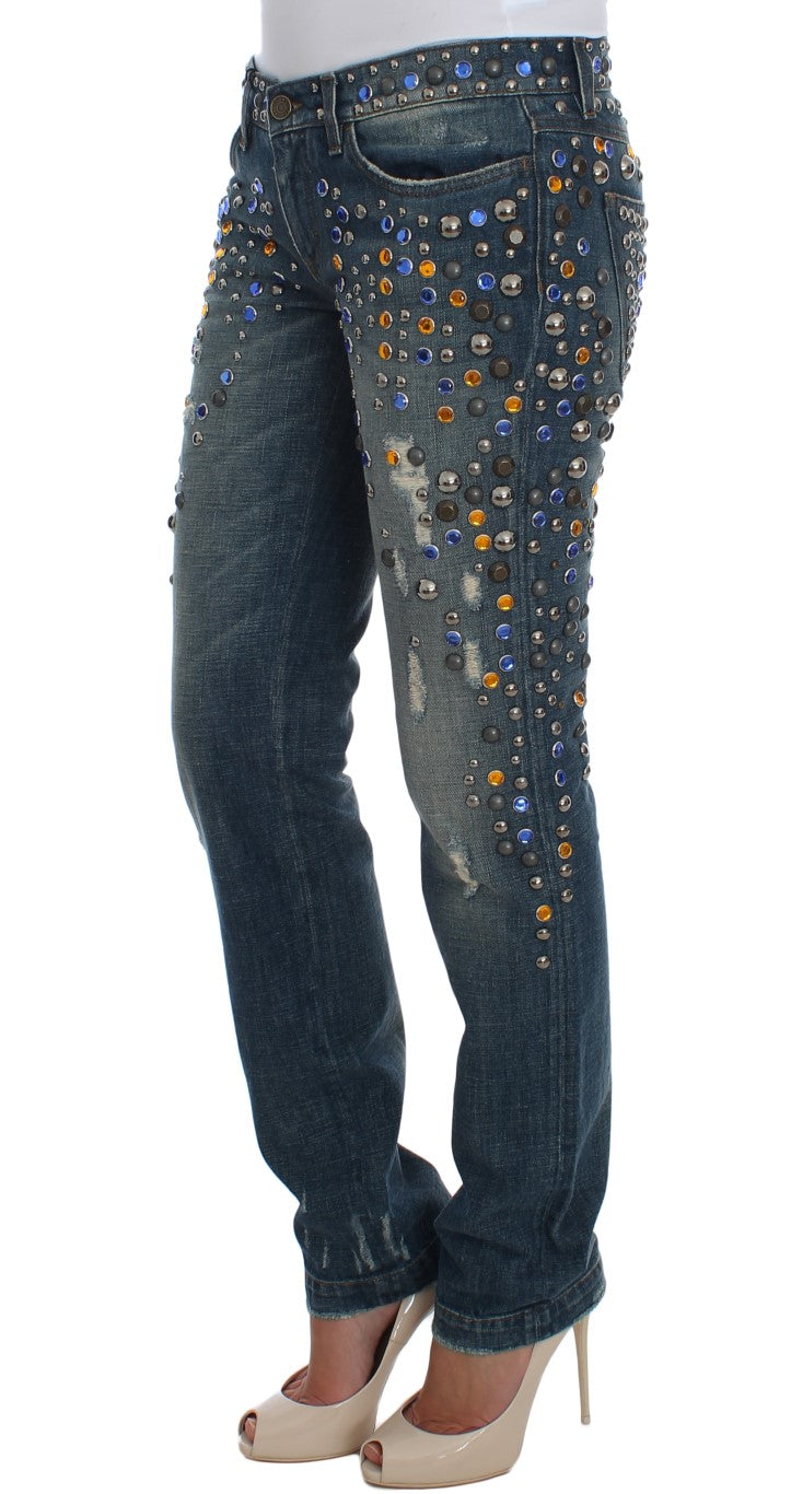 Jeans mit Kristallverzierung „Enchanted Sicily“