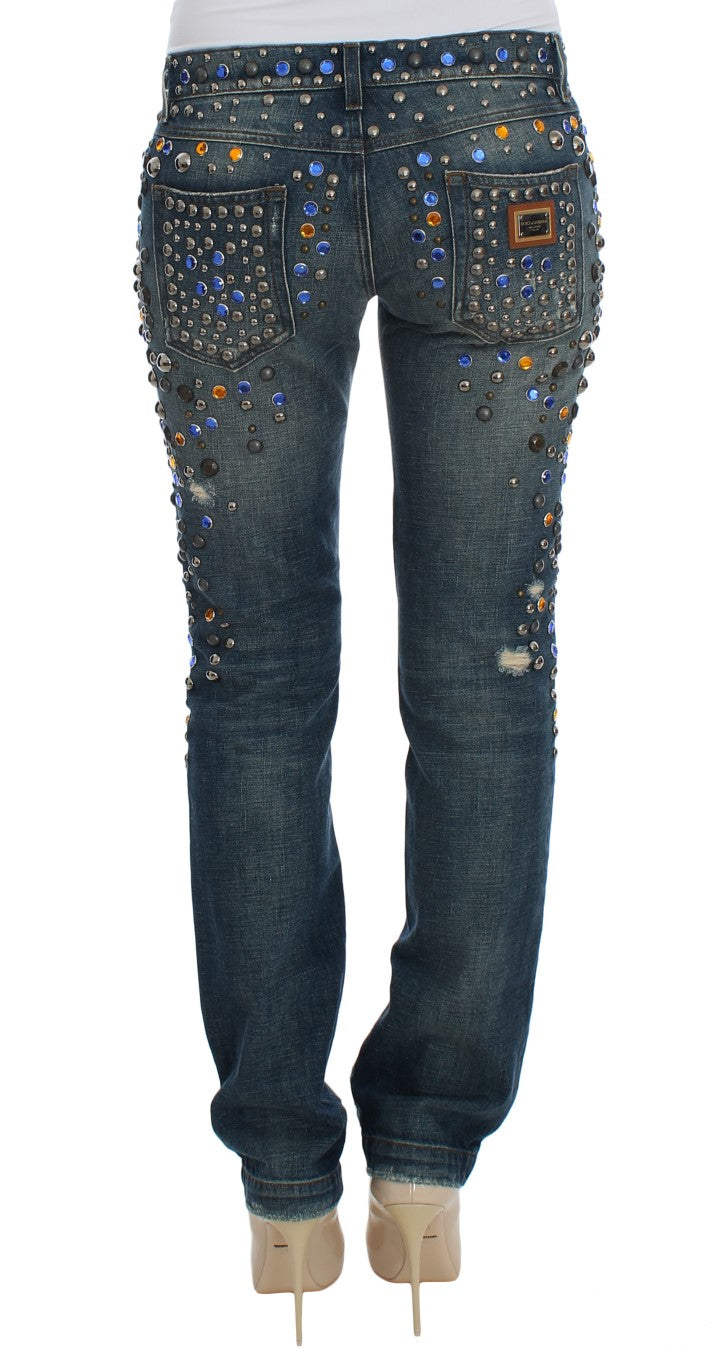 Jeans mit Kristallverzierung „Enchanted Sicily“
