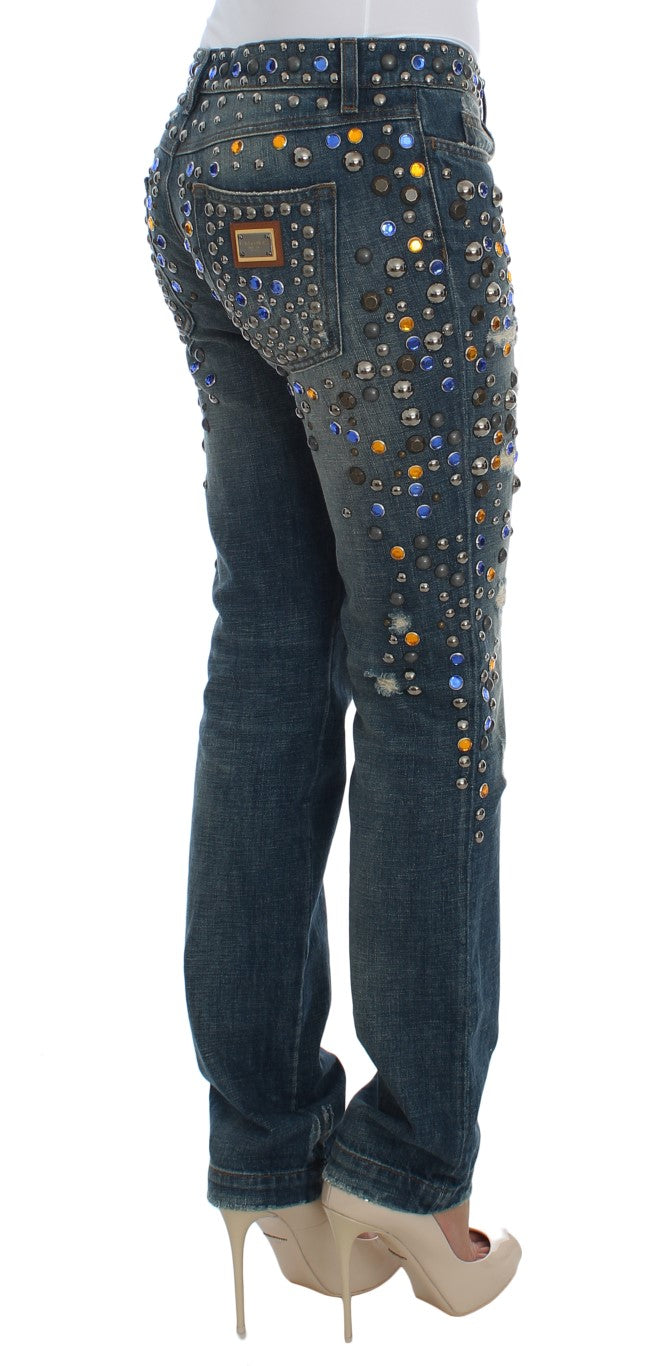 Jeans mit Kristallverzierung „Enchanted Sicily“