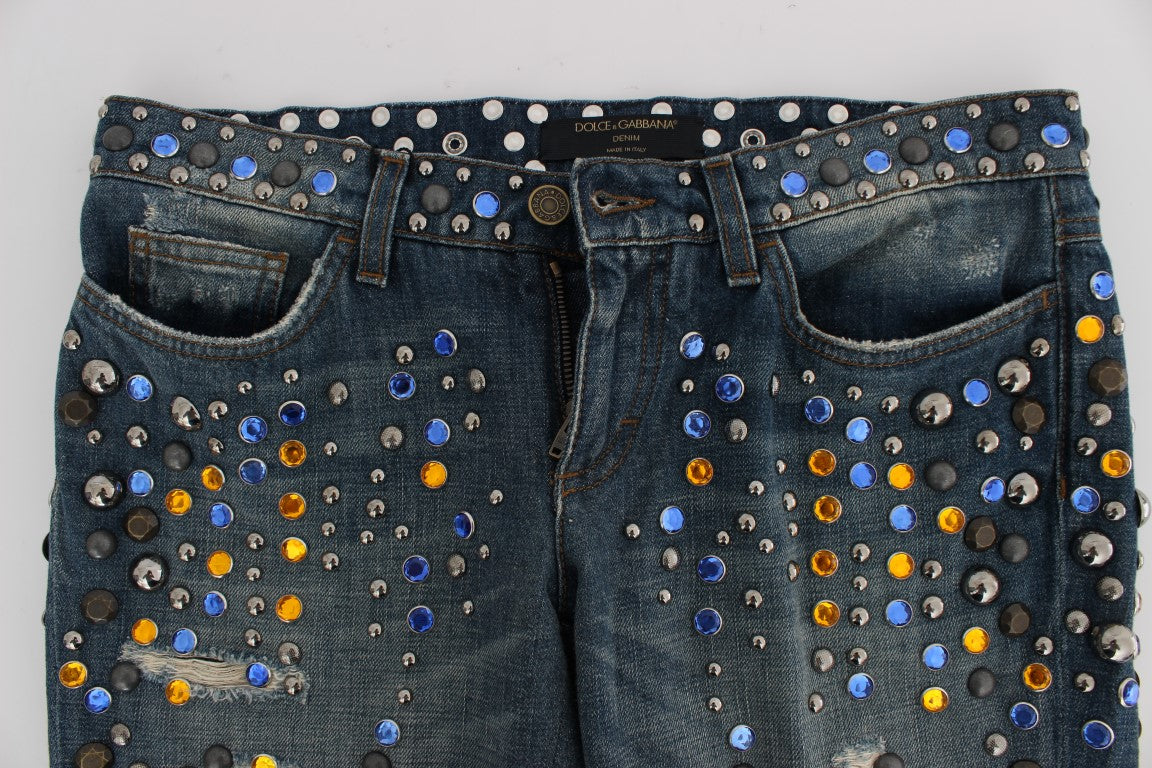 Jeans mit Kristallverzierung „Enchanted Sicily“
