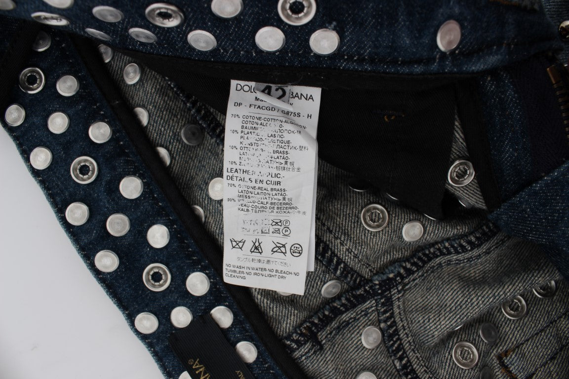 Jeans mit Kristallverzierung „Enchanted Sicily“
