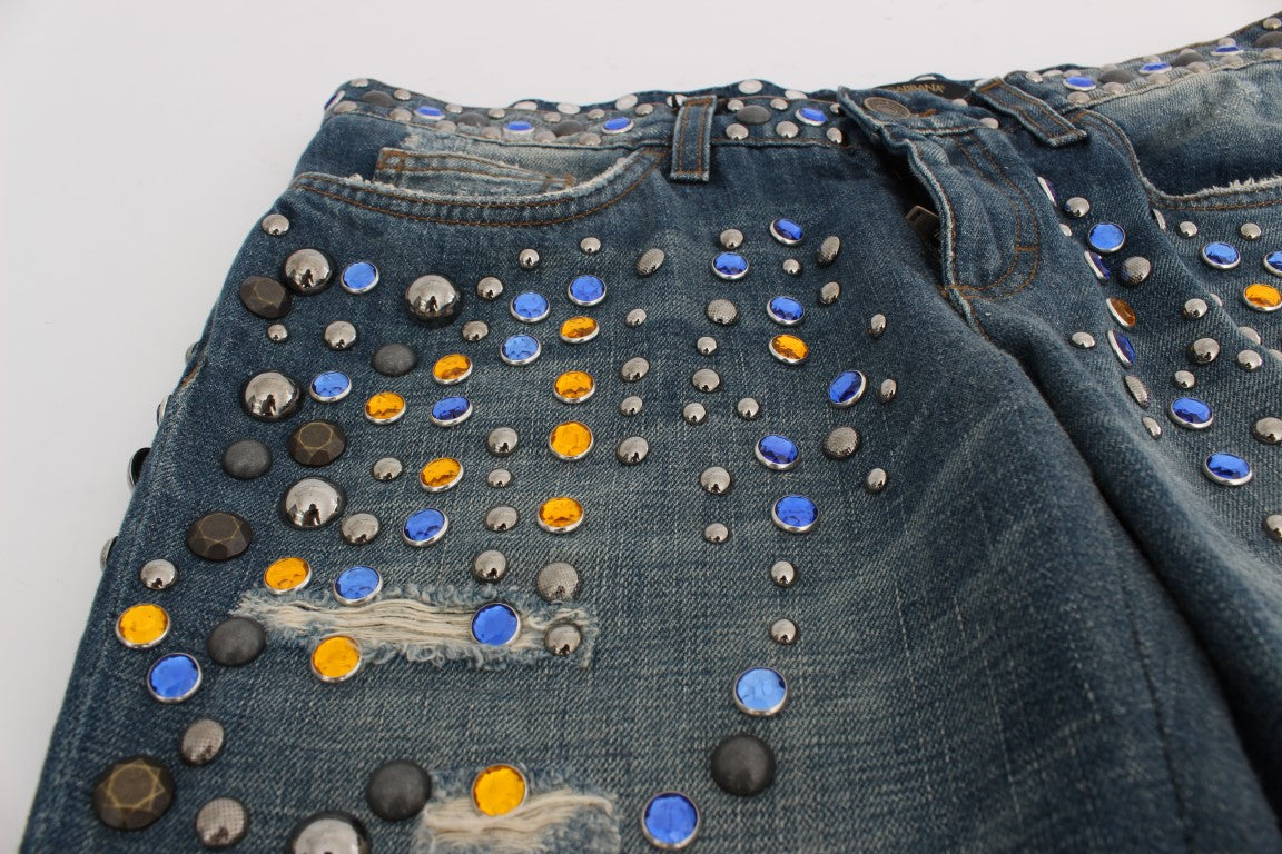 Jeans mit Kristallverzierung „Enchanted Sicily“