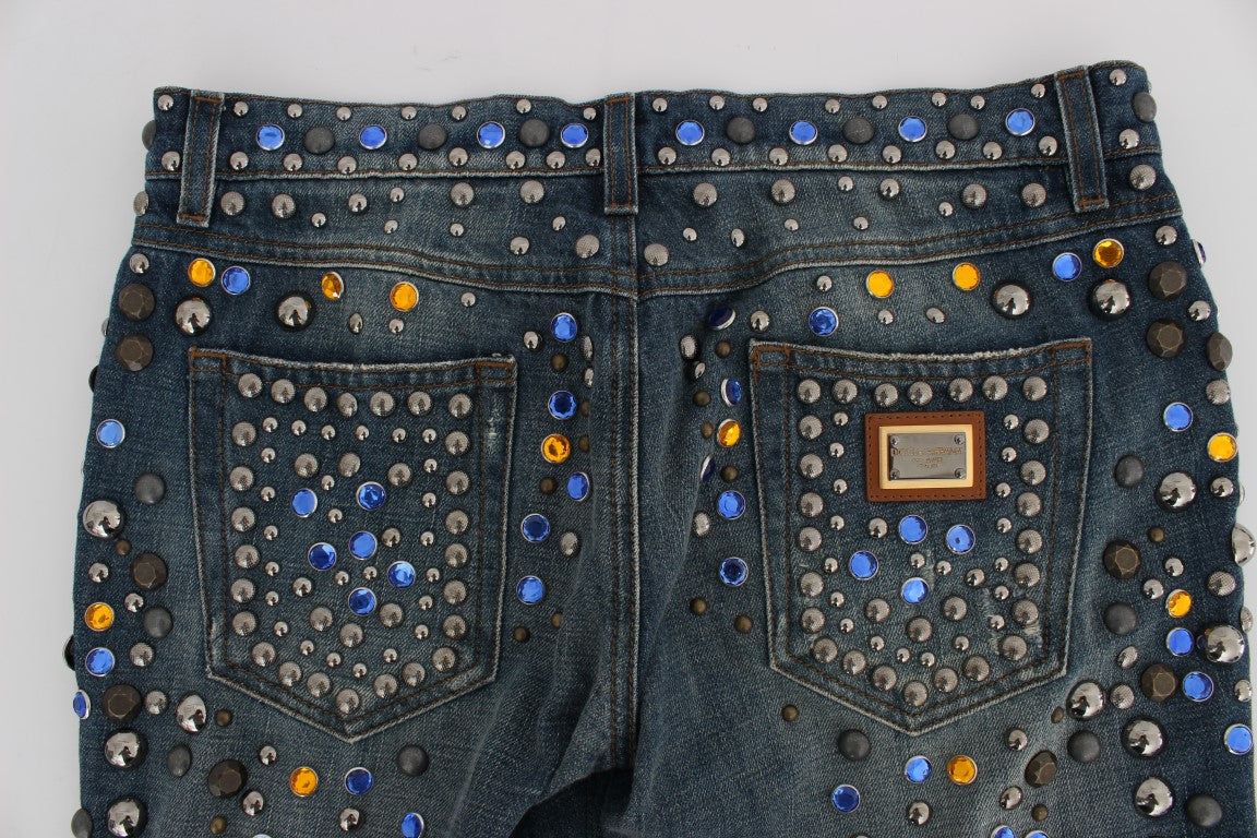 Jeans mit Kristallverzierung „Enchanted Sicily“