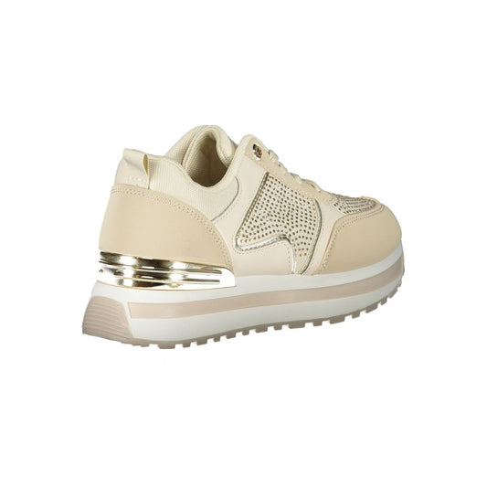 Beige Polyester Women Sneaker