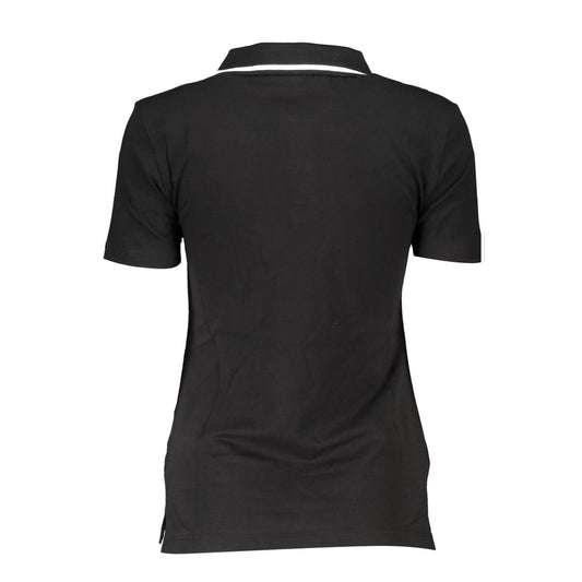 Schwarzes Poloshirt aus Baumwolle für Damen