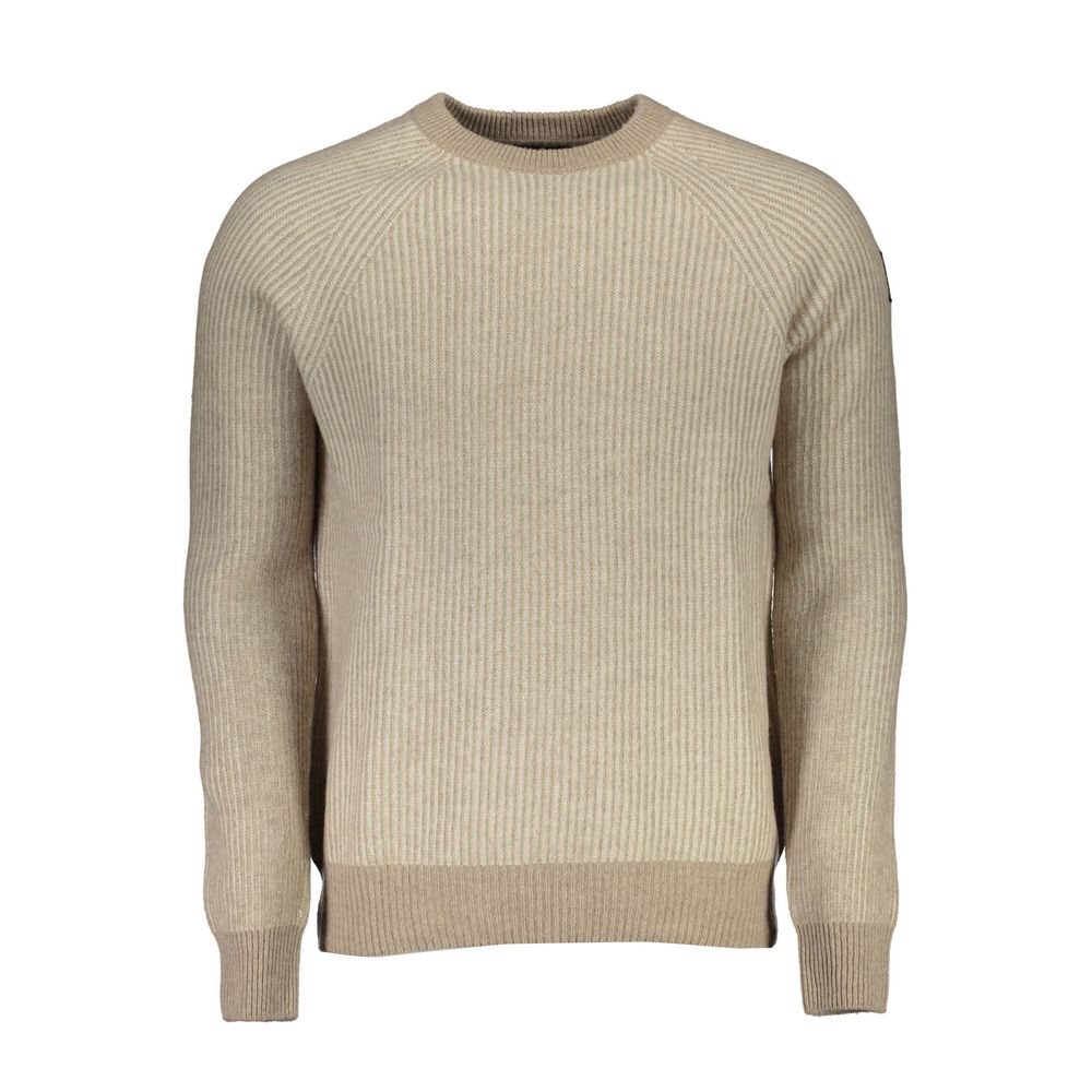 Beige Wool Men Sweater