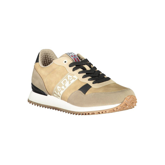 Sneaker da uomo in poliestere beige