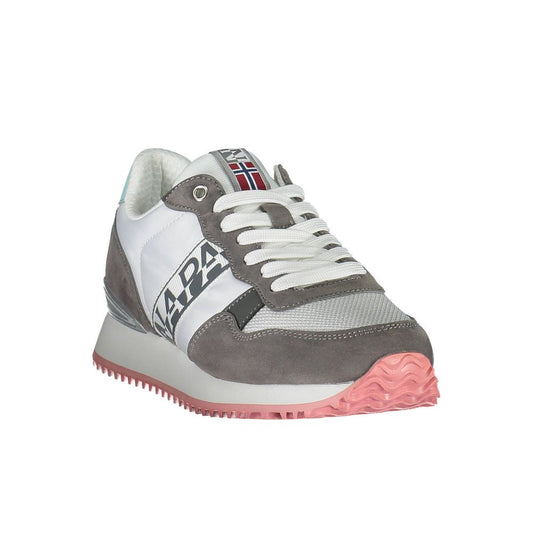 White Polyester Women Sneaker