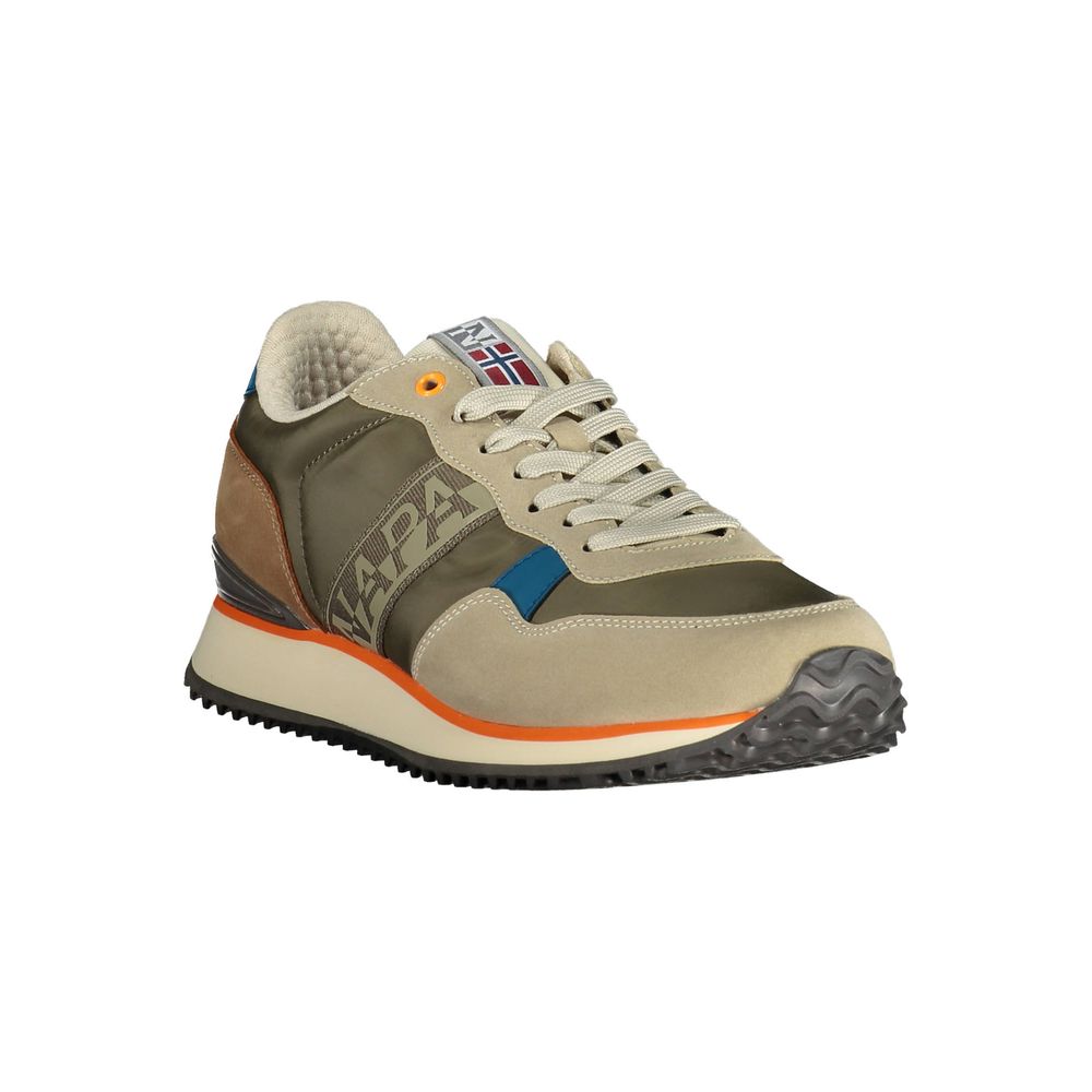 Sneaker da uomo in poliestere beige