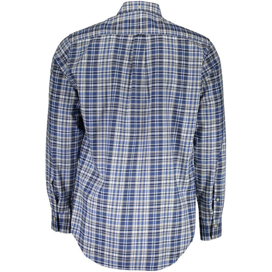 Camicia da uomo in cotone blu