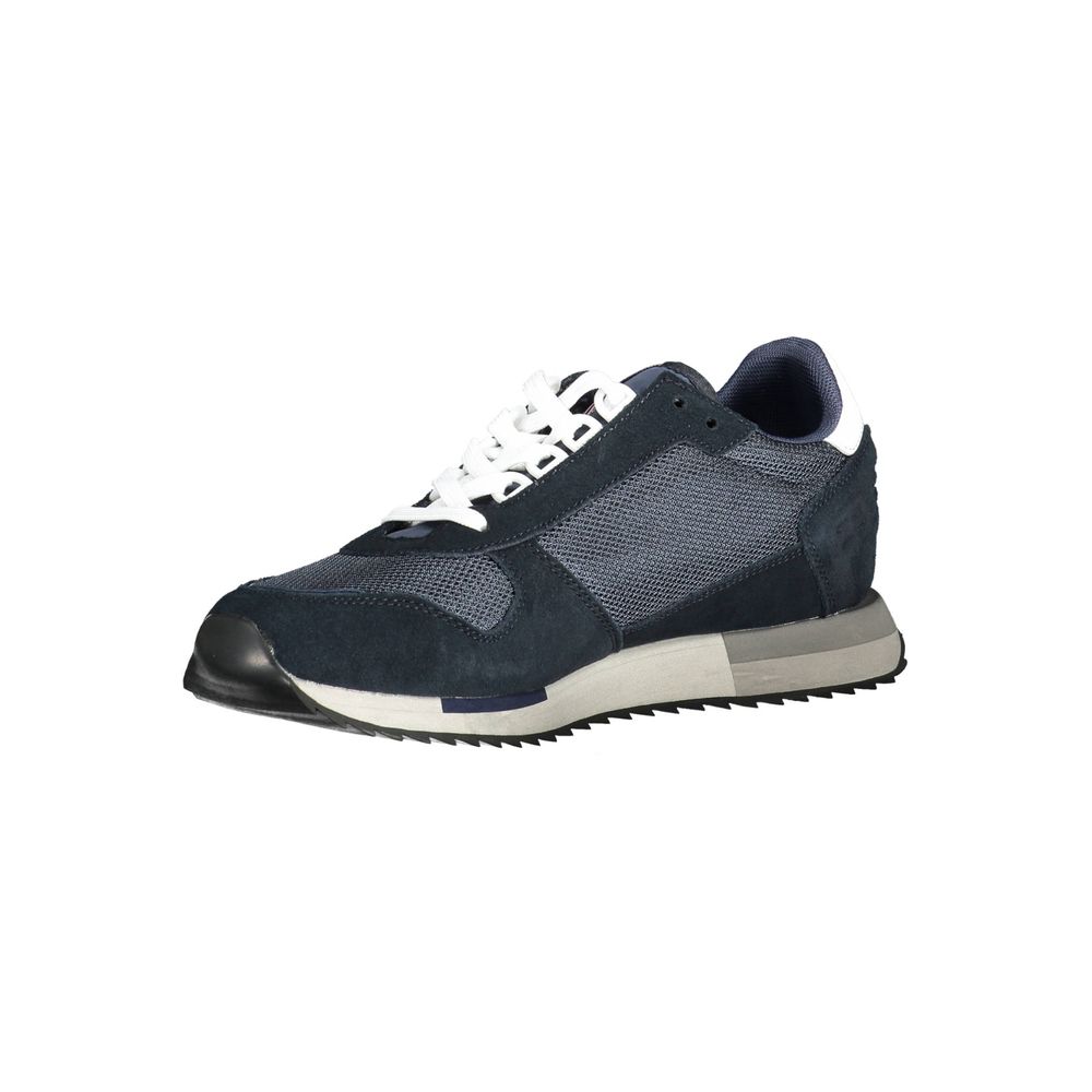 Blue Leather Men Sneaker