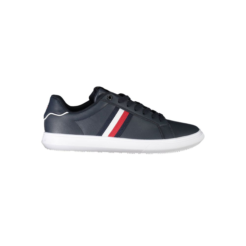 Sneaker da uomo in pelle blu