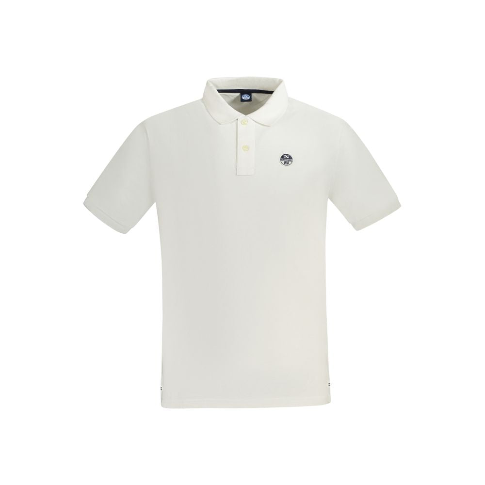 White Cotton Men Polo Shirt