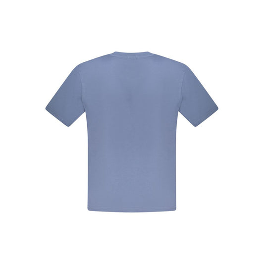 Blue Cotton Men T-Shirt