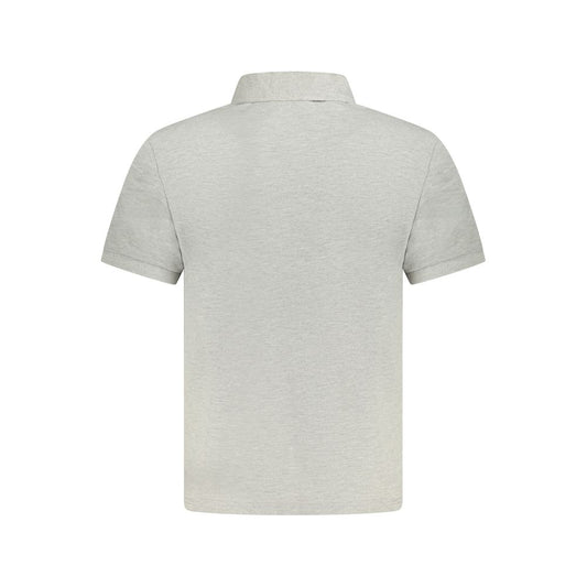 Gray Cotton Men Polo Shirt