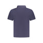 Blue Cotton Men Polo Shirt