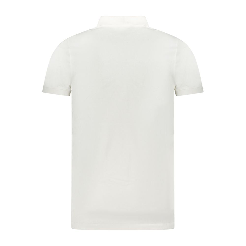 White Cotton Men Polo Shirt