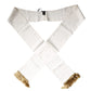 Dolce & Gabbana White Floral Jacquard Skinny Fringes Scarf