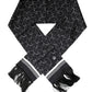 Dolce & Gabbana Black Patterned Skinny Fringes Shawl Scarf