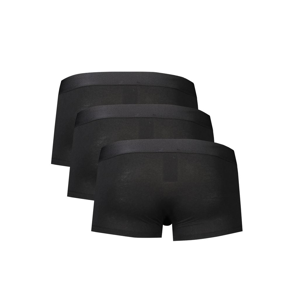 Black Polyester Men Boxer Underwear