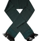 Dolce & Gabbana Dark Green Fantasy Fringes Neck Wrap Scarf